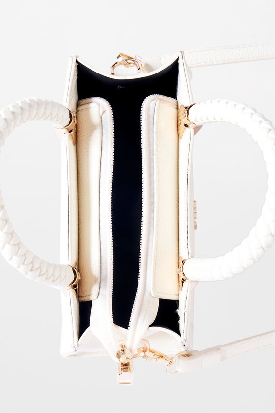 Off White Regular Textured Sling Bag, , image 3